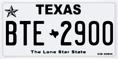 TX license plate BTE2900