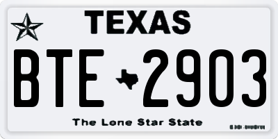 TX license plate BTE2903