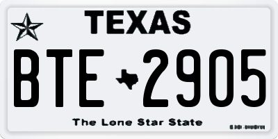 TX license plate BTE2905