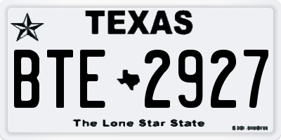 TX license plate BTE2927