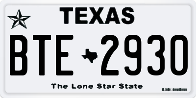 TX license plate BTE2930
