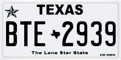 TX license plate BTE2939