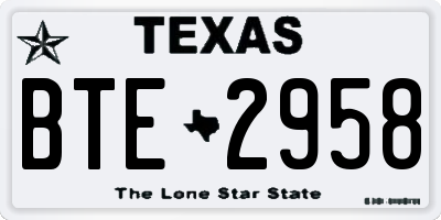 TX license plate BTE2958