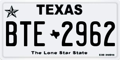 TX license plate BTE2962