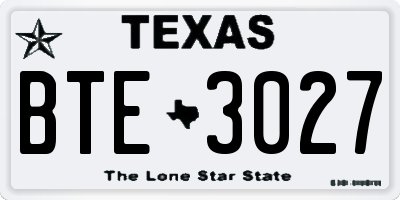 TX license plate BTE3027