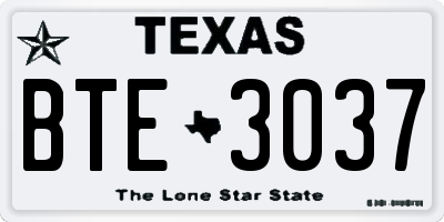 TX license plate BTE3037