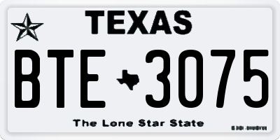 TX license plate BTE3075