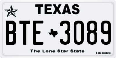 TX license plate BTE3089
