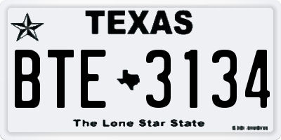 TX license plate BTE3134
