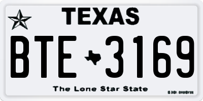 TX license plate BTE3169