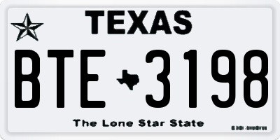 TX license plate BTE3198
