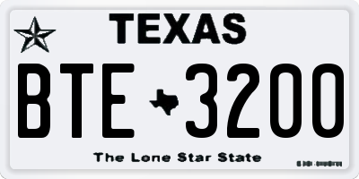 TX license plate BTE3200