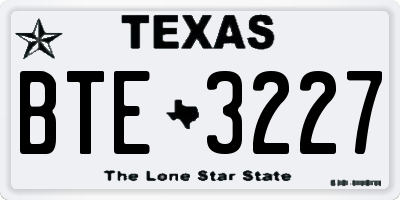 TX license plate BTE3227