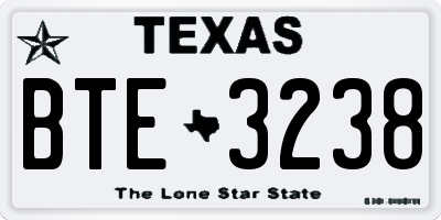 TX license plate BTE3238