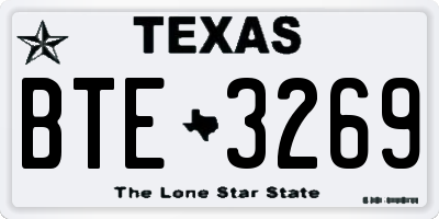 TX license plate BTE3269