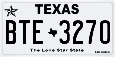 TX license plate BTE3270