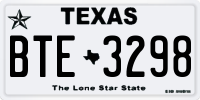 TX license plate BTE3298