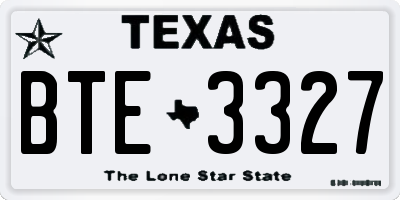 TX license plate BTE3327