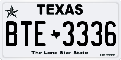 TX license plate BTE3336