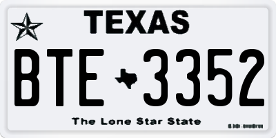 TX license plate BTE3352