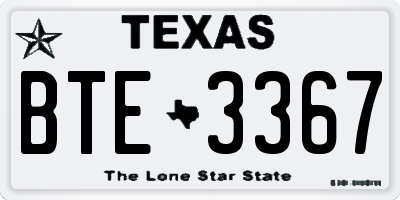 TX license plate BTE3367