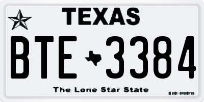TX license plate BTE3384