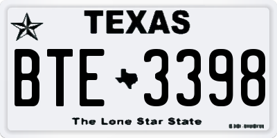 TX license plate BTE3398