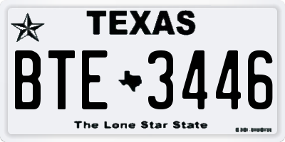 TX license plate BTE3446