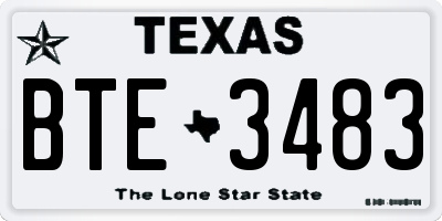 TX license plate BTE3483