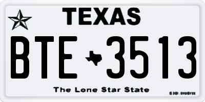TX license plate BTE3513