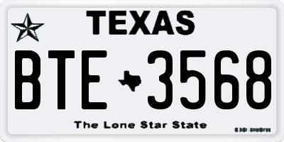 TX license plate BTE3568