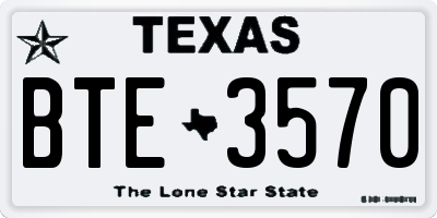 TX license plate BTE3570