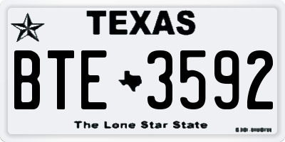 TX license plate BTE3592