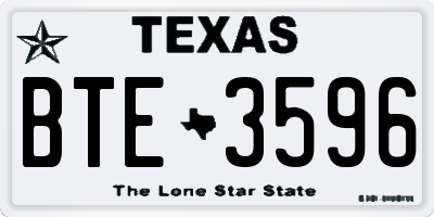 TX license plate BTE3596