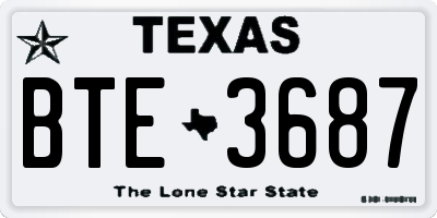 TX license plate BTE3687