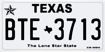 TX license plate BTE3713