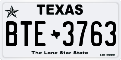 TX license plate BTE3763