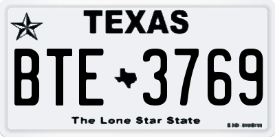 TX license plate BTE3769