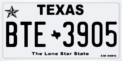 TX license plate BTE3905