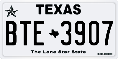 TX license plate BTE3907