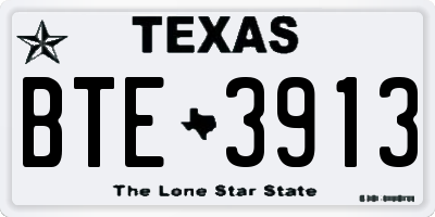 TX license plate BTE3913