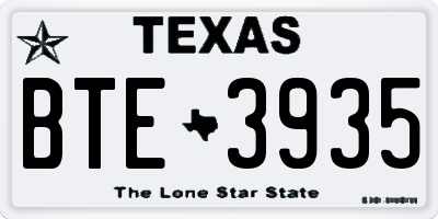 TX license plate BTE3935