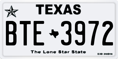 TX license plate BTE3972
