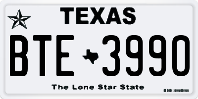 TX license plate BTE3990