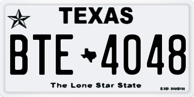 TX license plate BTE4048