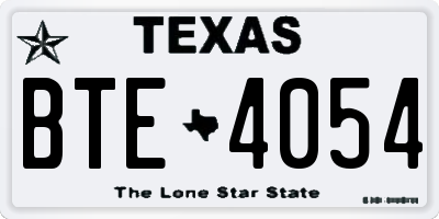 TX license plate BTE4054