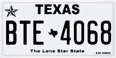 TX license plate BTE4068