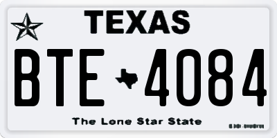 TX license plate BTE4084