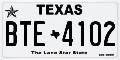 TX license plate BTE4102