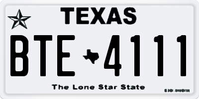 TX license plate BTE4111